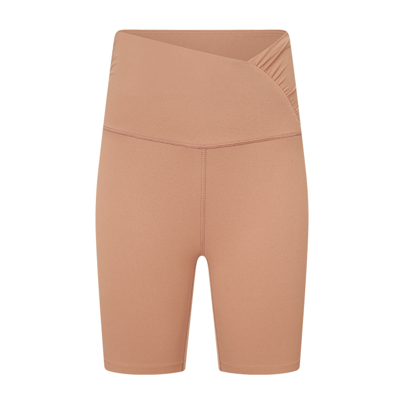 Nude Cross Waist Butt-lifting Fifth Pants Yoga Shorts DK360