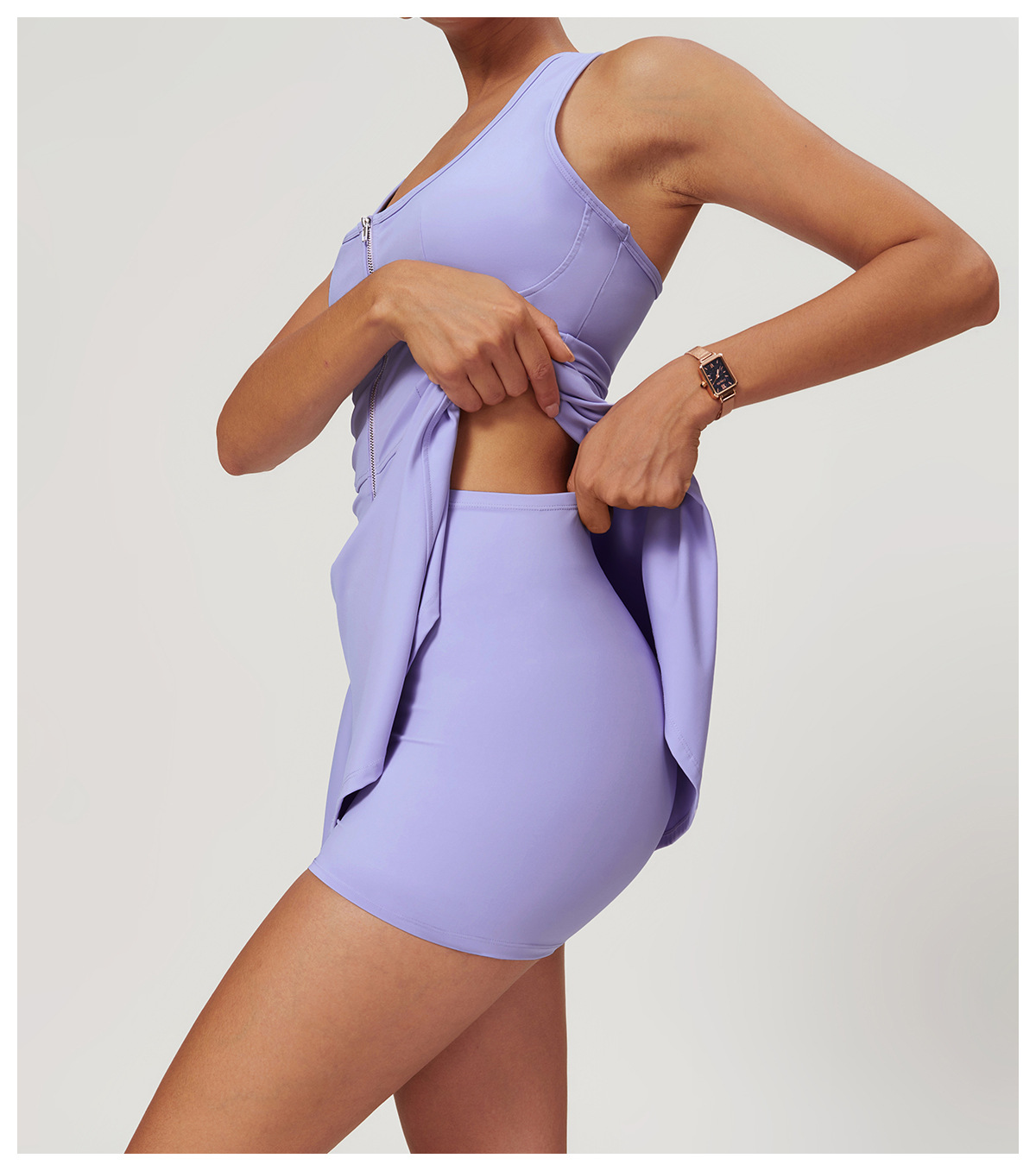 Soft Fabric Zip Down Tennis Dress