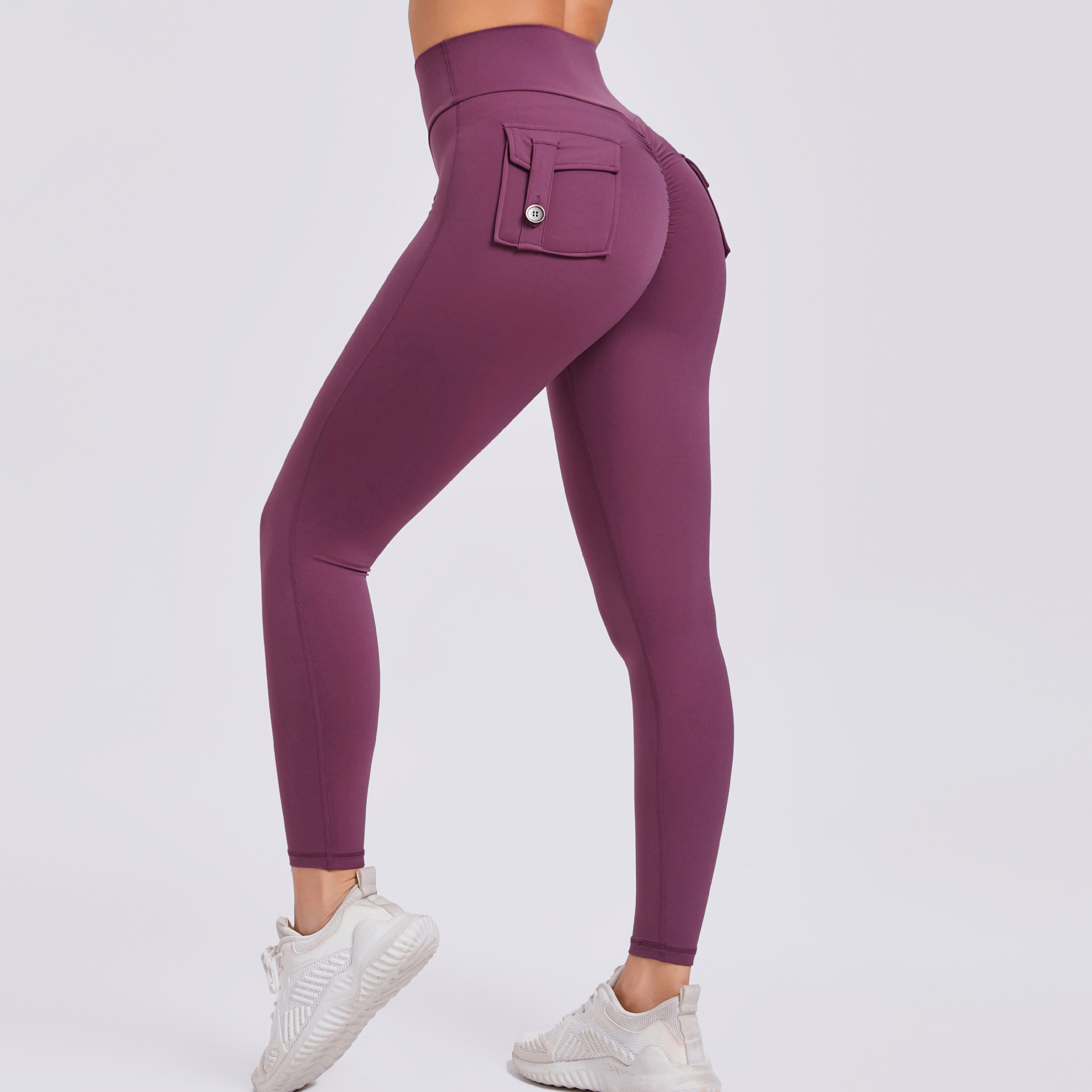 Tight Pocket High Waist Quick-Drying Running Fitness Pants  QS8020