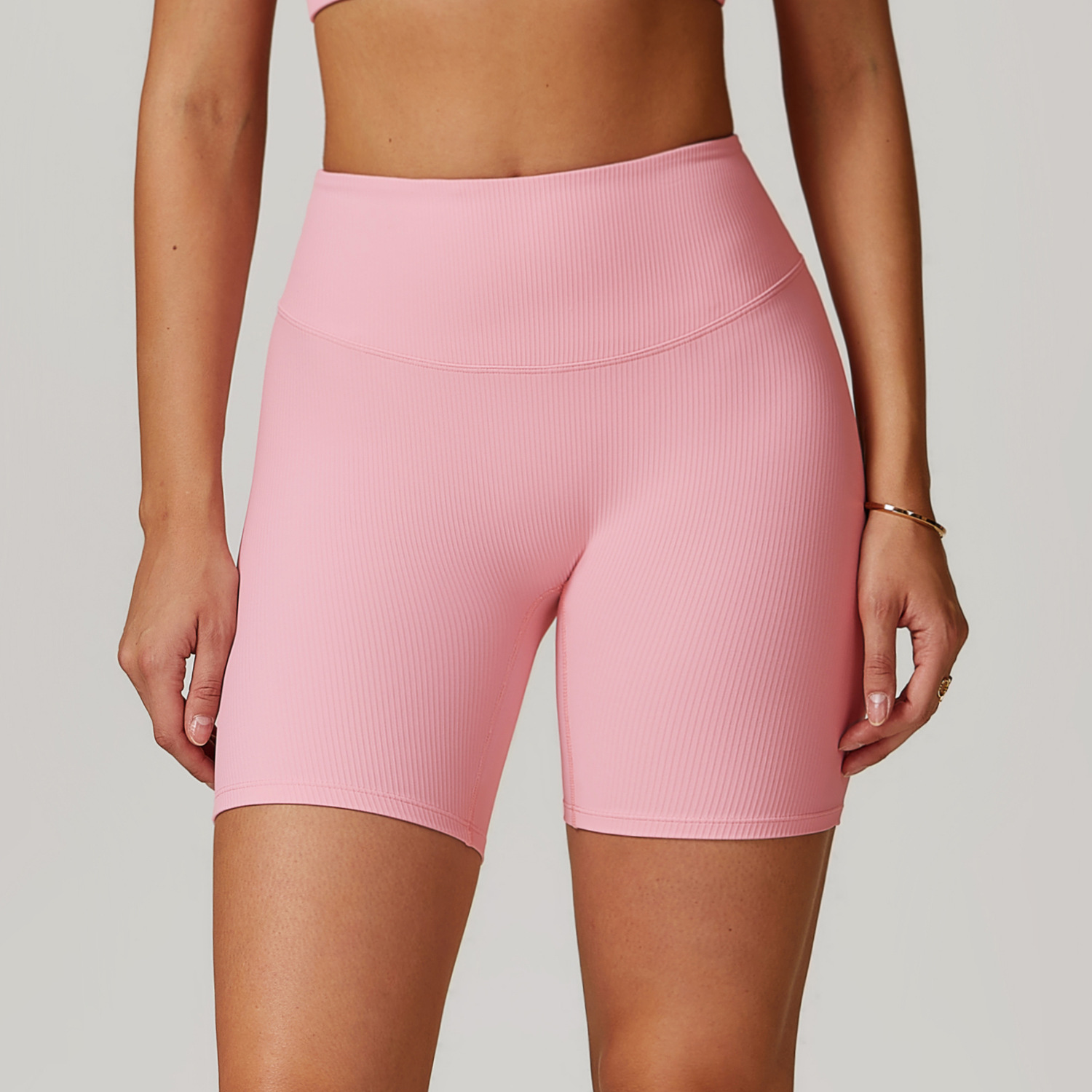 Curve Wasit Ribbed Yoga Shorts 