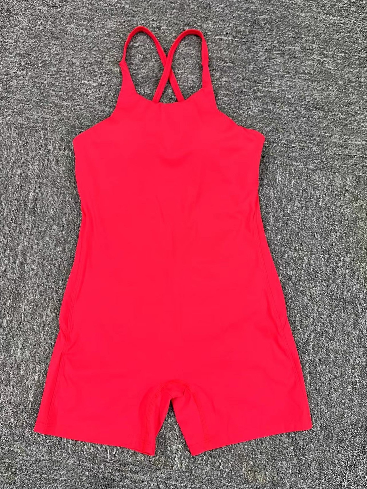 Solid Color Cross Back Sports Jumpsuit QS41720