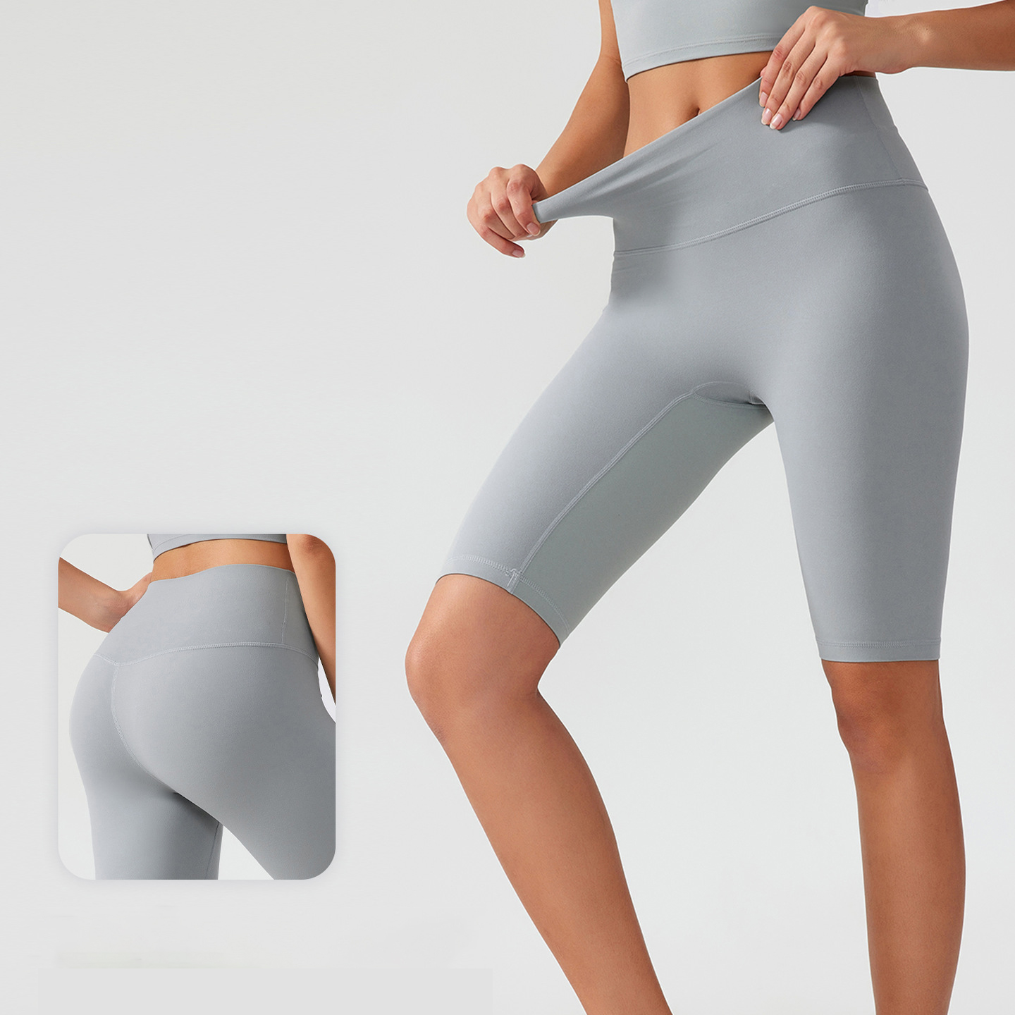 Free Size Nude Butt-lifting Fifth Pants Yoga Shorts AG004