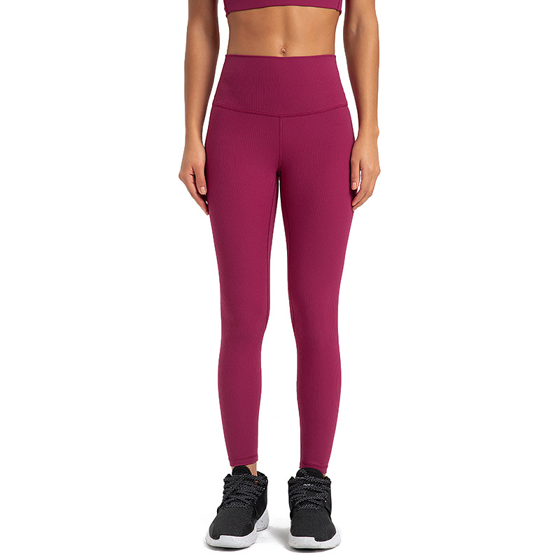 Ribbed High Waist Hip Lifting Yoga Leggings DL362