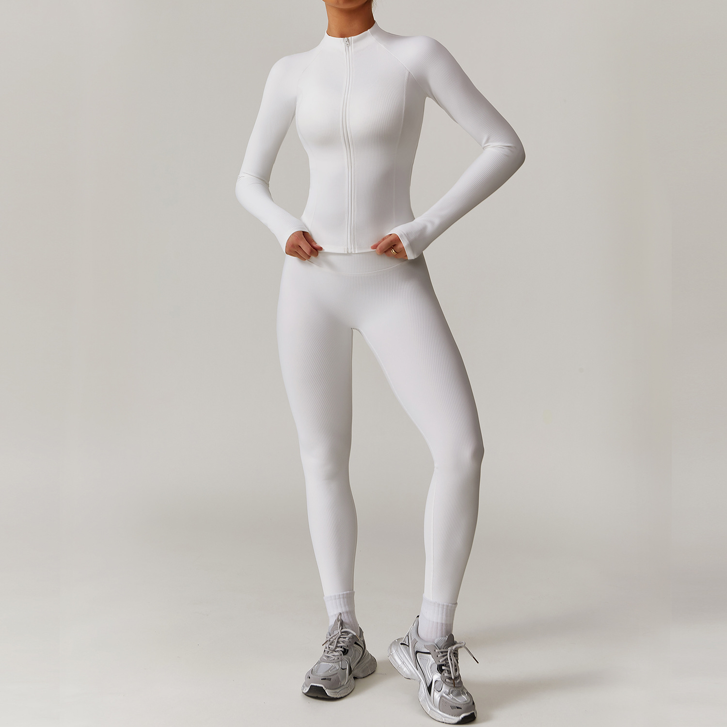 Long & Short Sleeves Ribbed Yoga Sets 3 Options