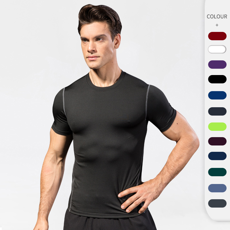 Men Tight Fitting Training And Fitness T Shirt 1003