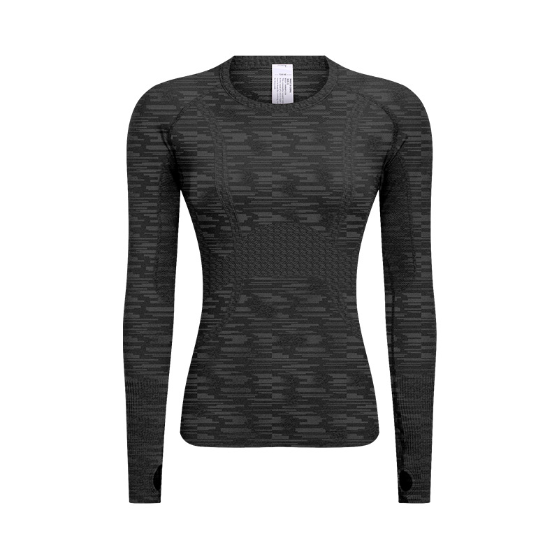 Breathable Solid Color Yoga Wear Long Sleeves D19083