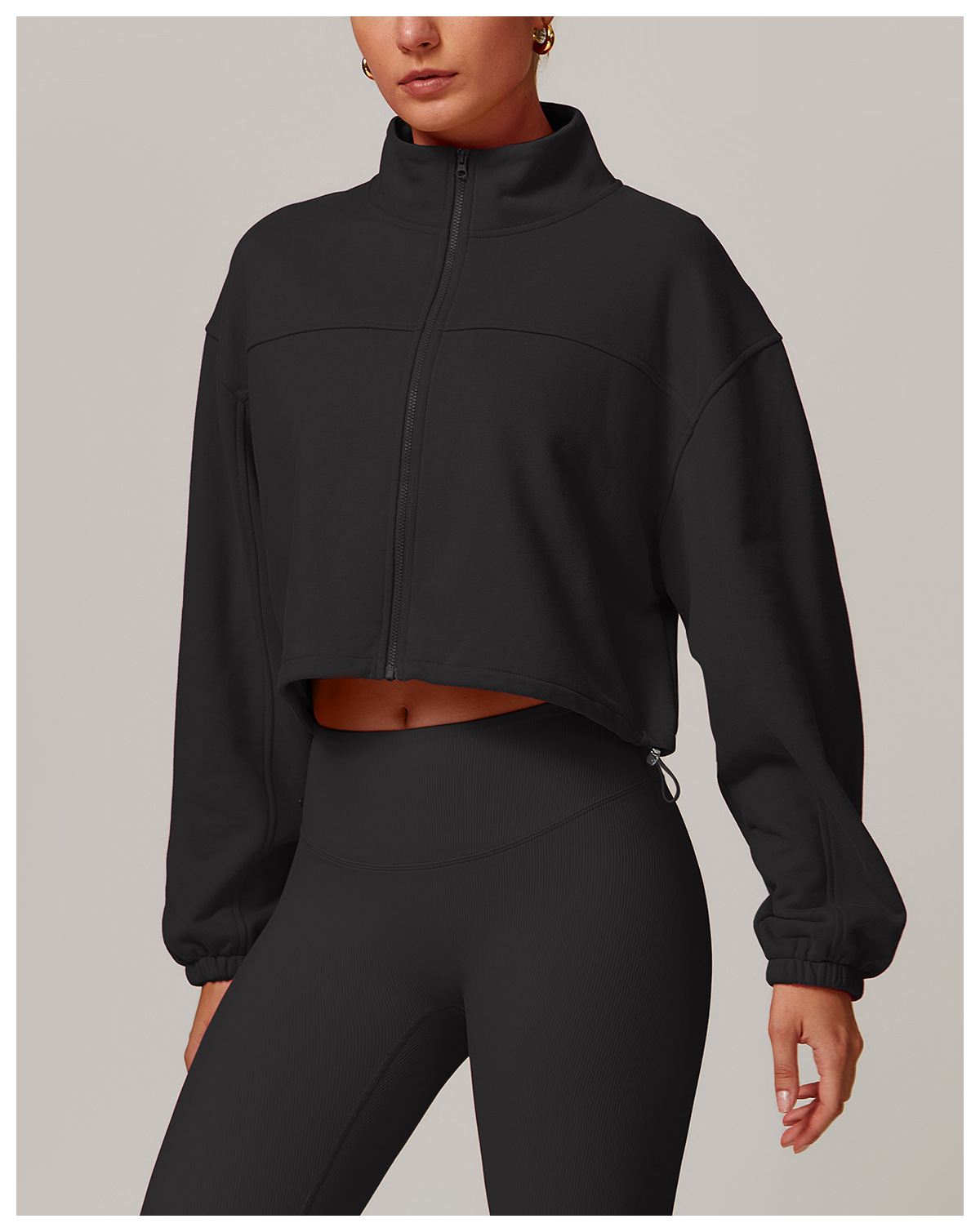 Zip Down Stand Collar Yoga Jacket 