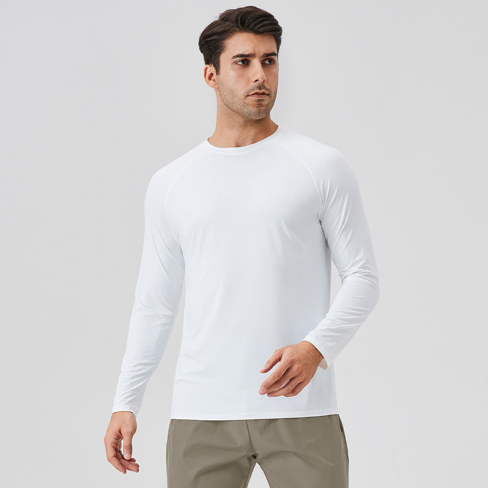 Summer Sun-Proof Men Loose Gym Long Sleeve Shirt 41520