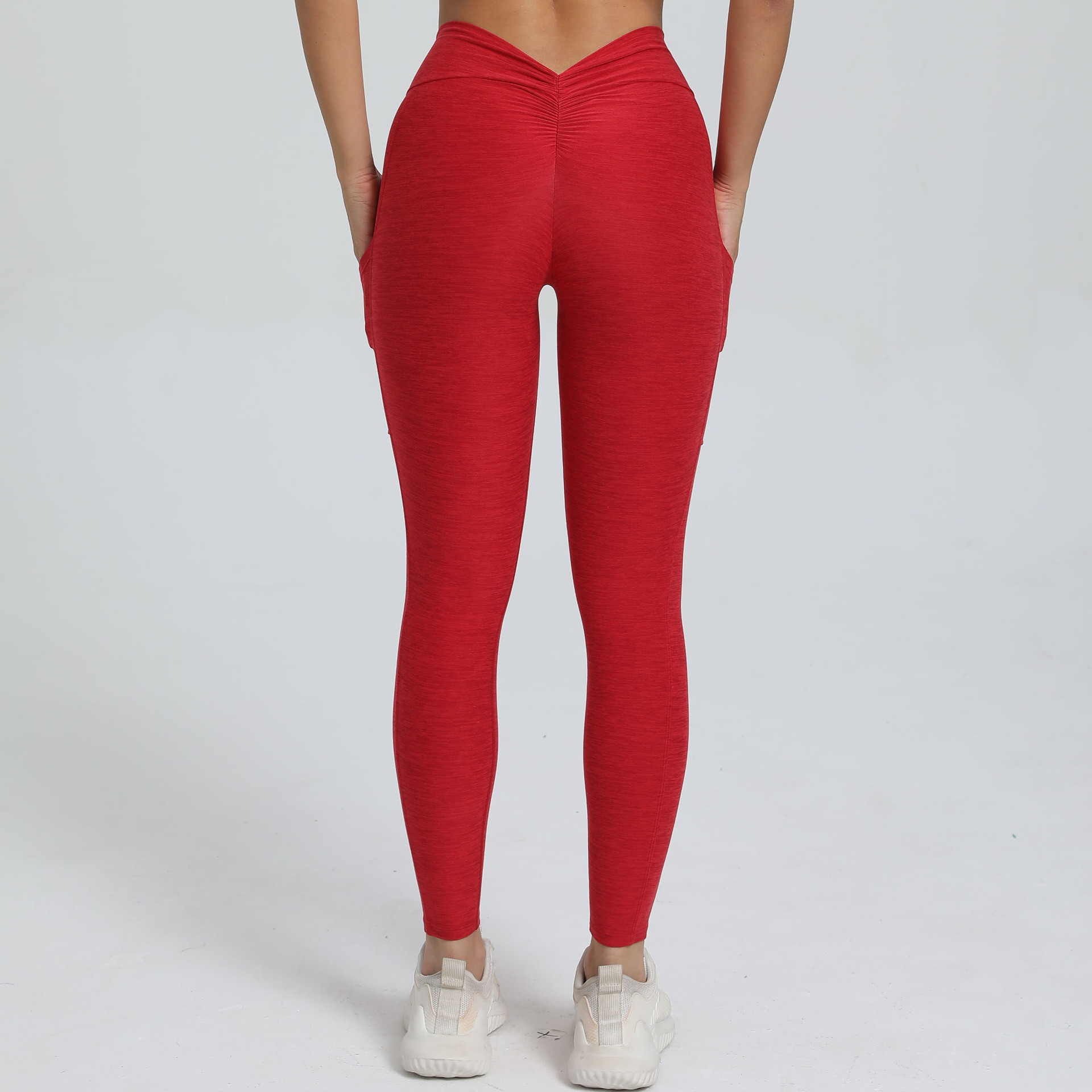 Tight Back V Waist With Pockets On Both Sides, Quick-Drying Yoga Pants  QS46442