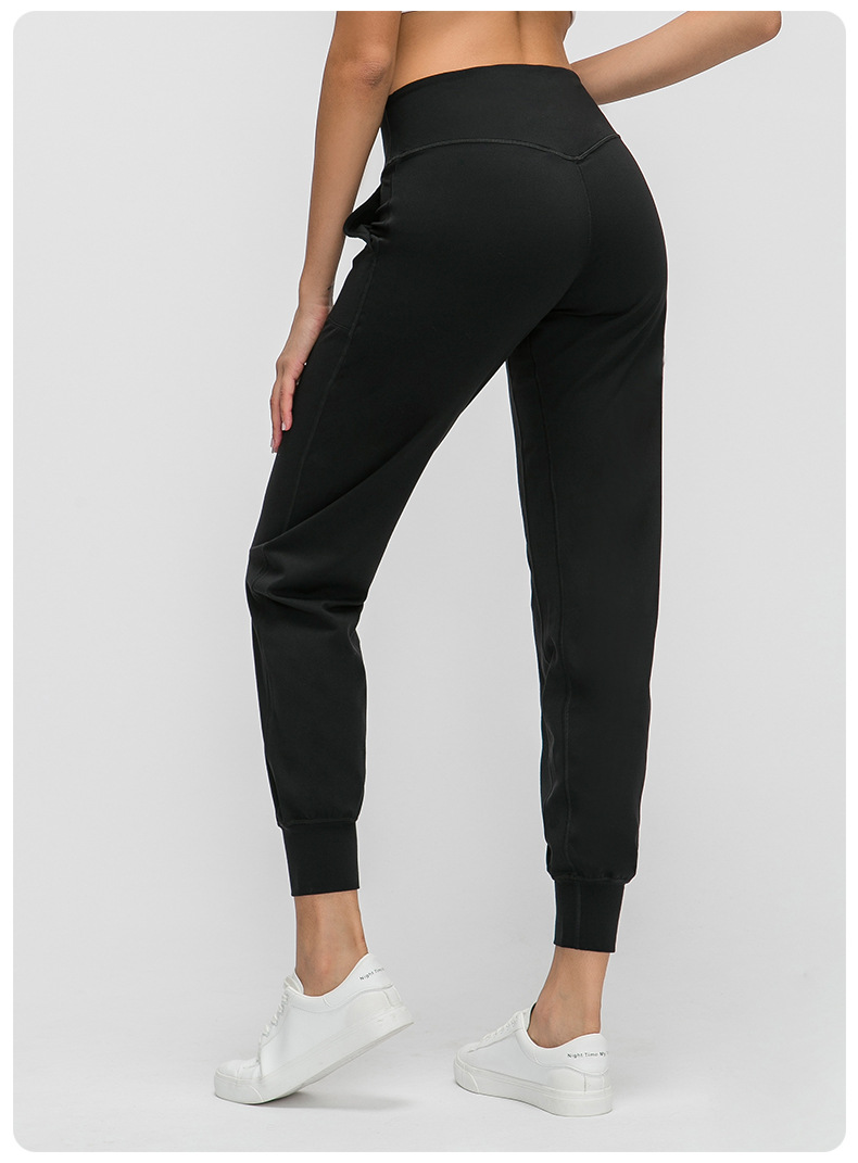 Brushed High Waist Skinny Drawstring Sweatpants Yoga Leggings D19073