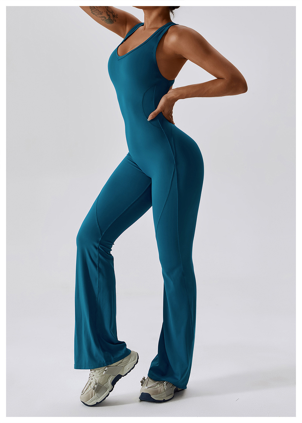 Soft Fabric Flare Jumpsuit