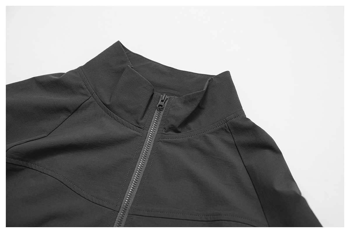 Quick Dry Zip Down Yoga Jacket with Side Pockects and Hidden Pockect