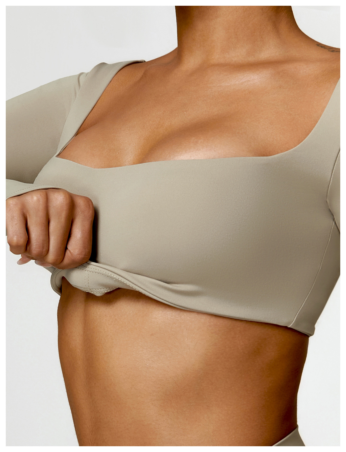 Soft Fabric Long Sleeve Crop Yoga Top