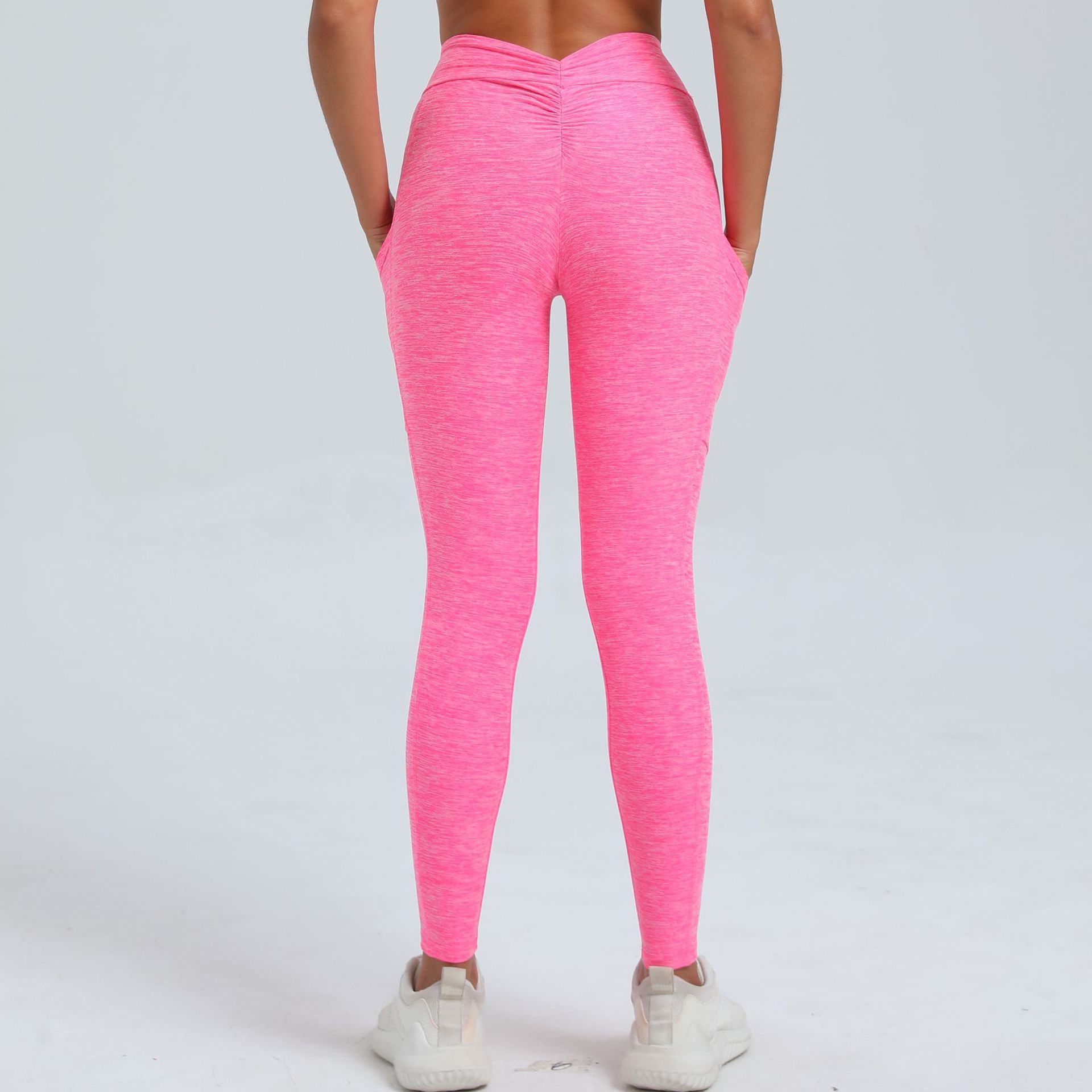 Tight Back V Waist With Pockets On Both Sides, Quick-Drying Yoga Pants  QS46442