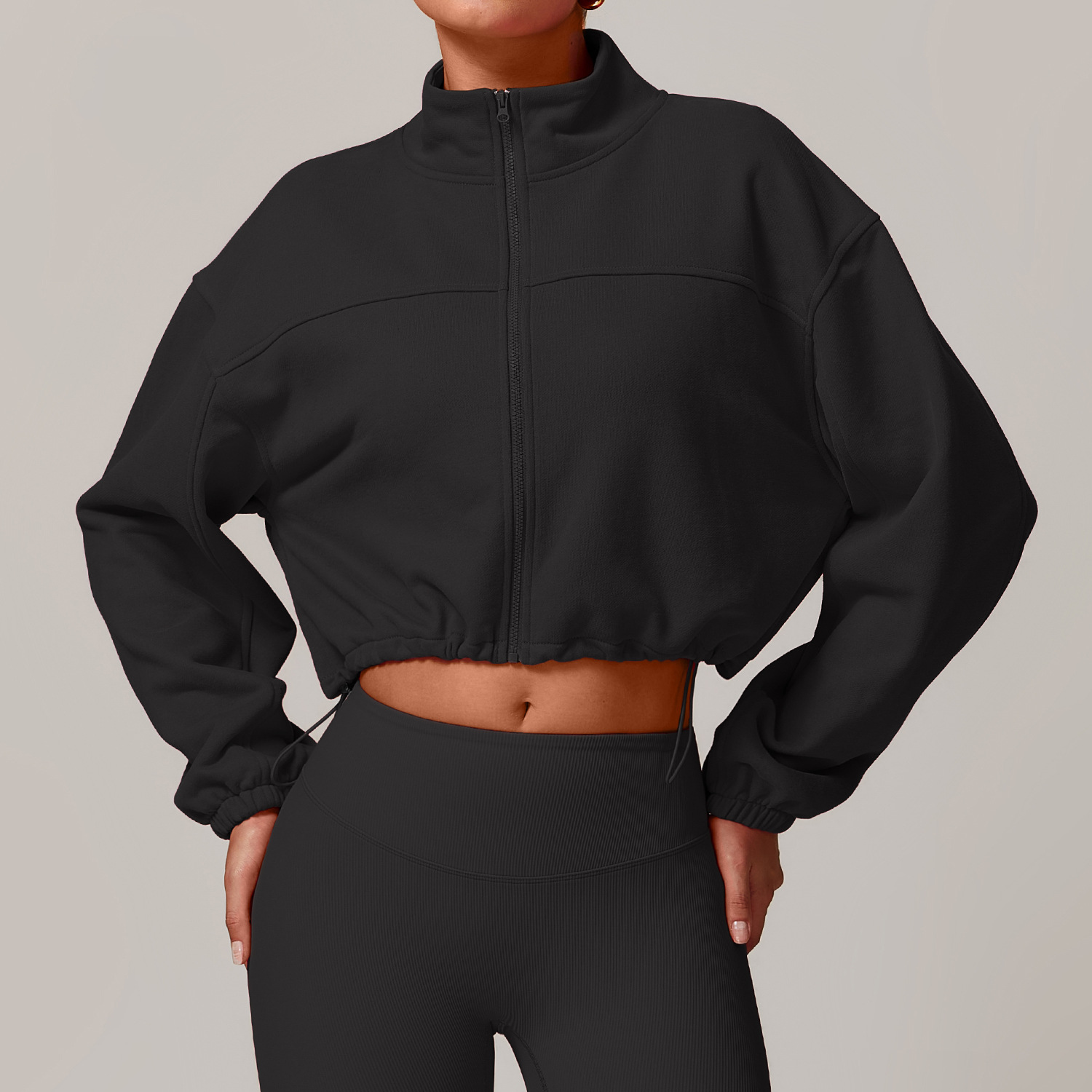 Zip Down Stand Collar Yoga Jacket 