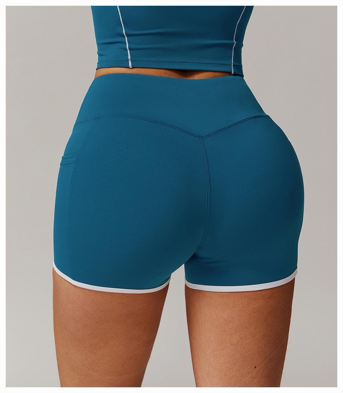 Soft Fabric Sculpted Yoga Shorts With Side Pockets