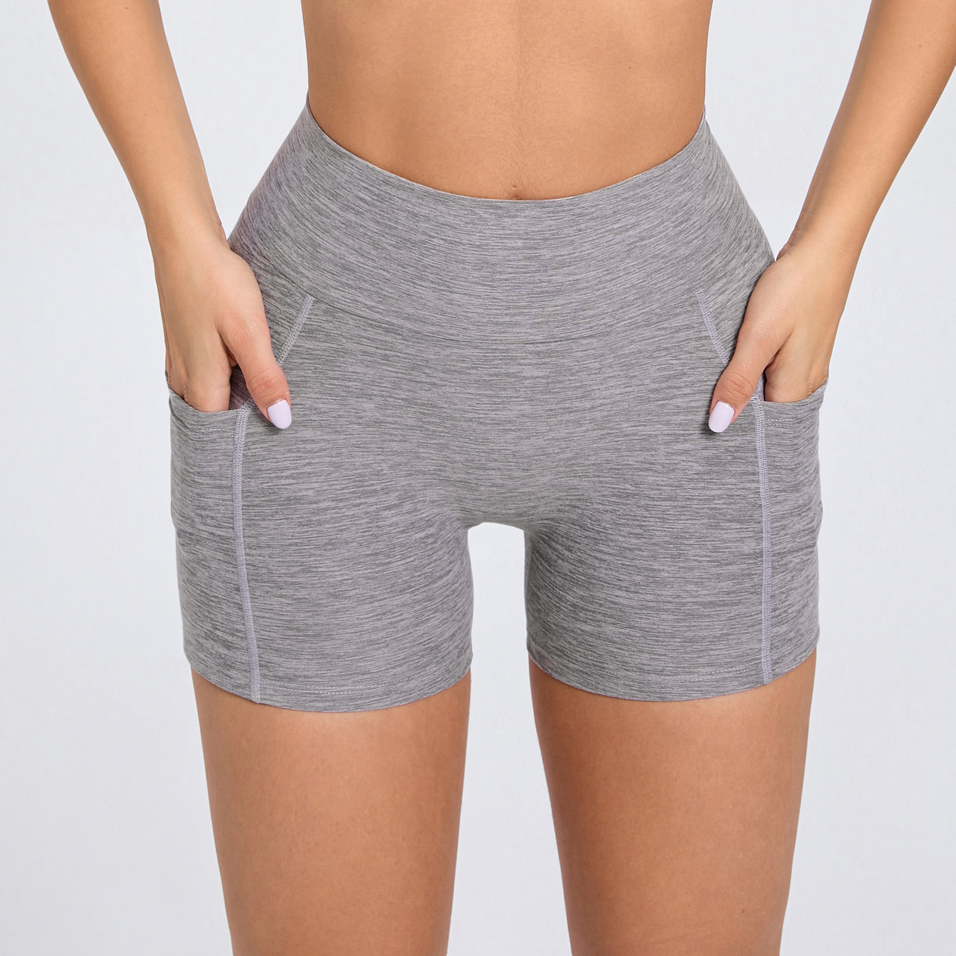 Butt Lift Stretch High Waist Tight Side Pocket Shorts QS42352