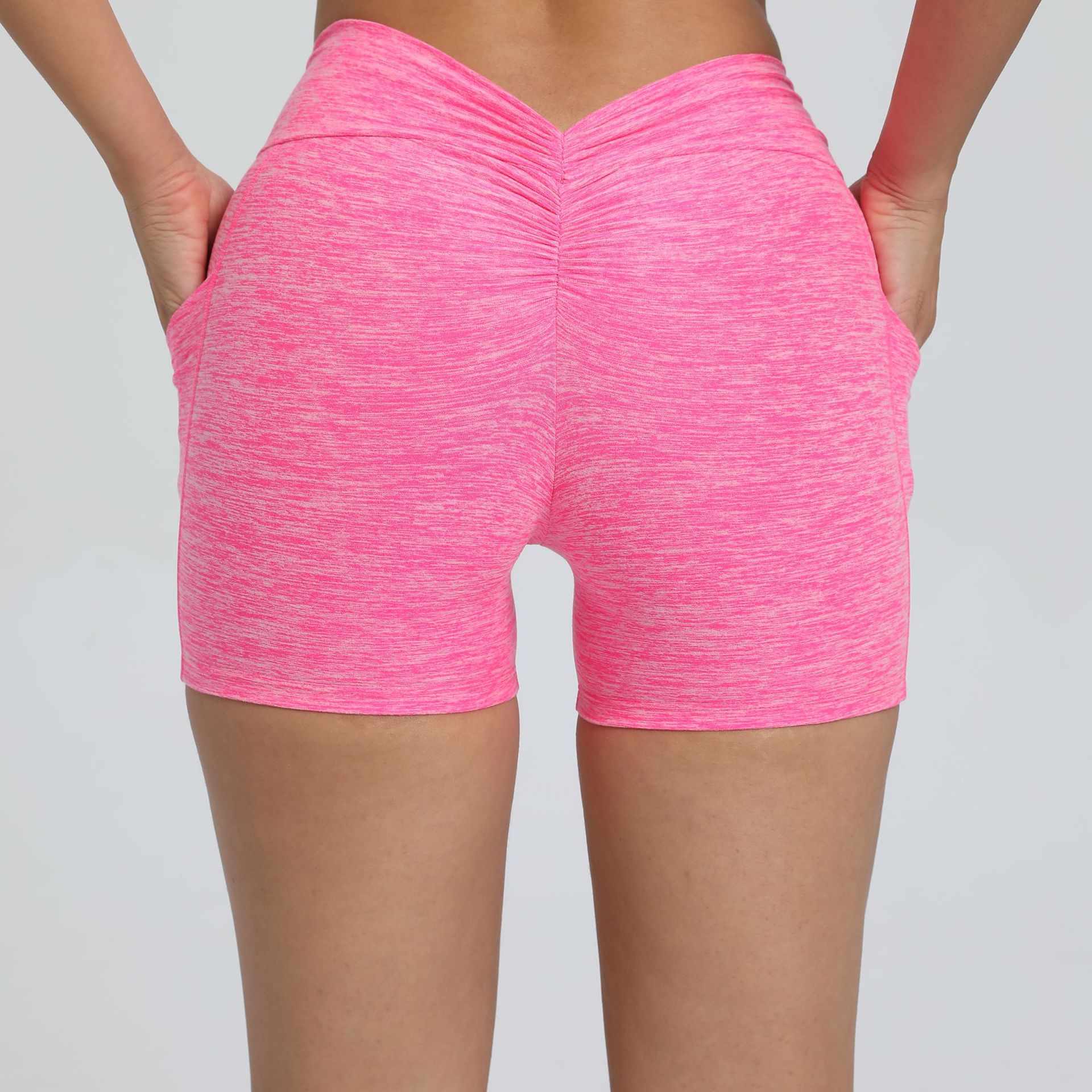 Butt Lift Stretch High Waist Tight Side Pocket Shorts QS42352