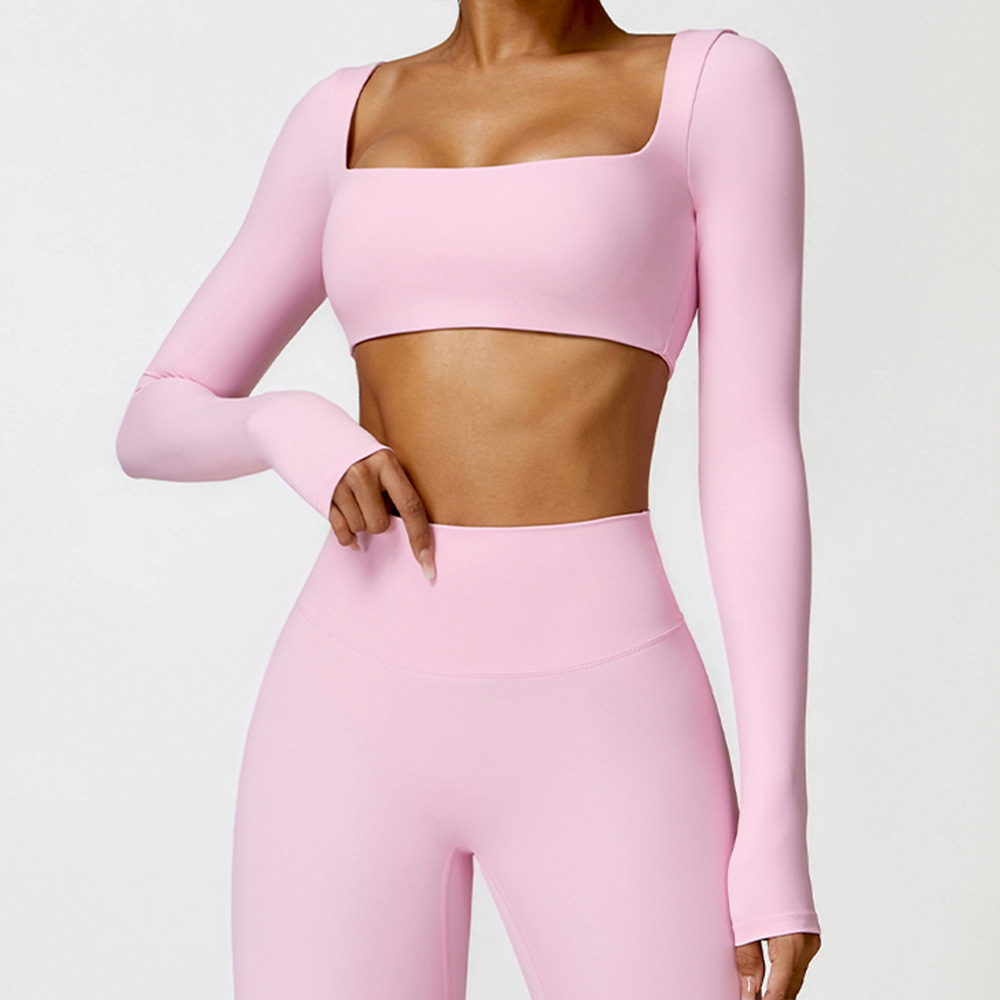 Soft Fabric Long Sleeve Crop Yoga Top