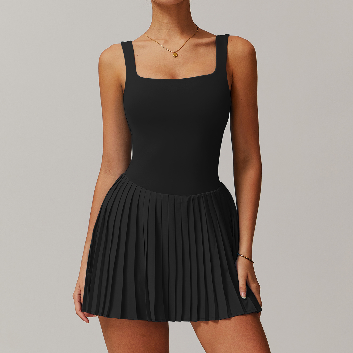 Soft Fabric Pleated Tennis Dress