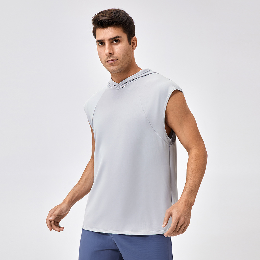 Men Quick-Drying Sports Hooded Tank Top 41116