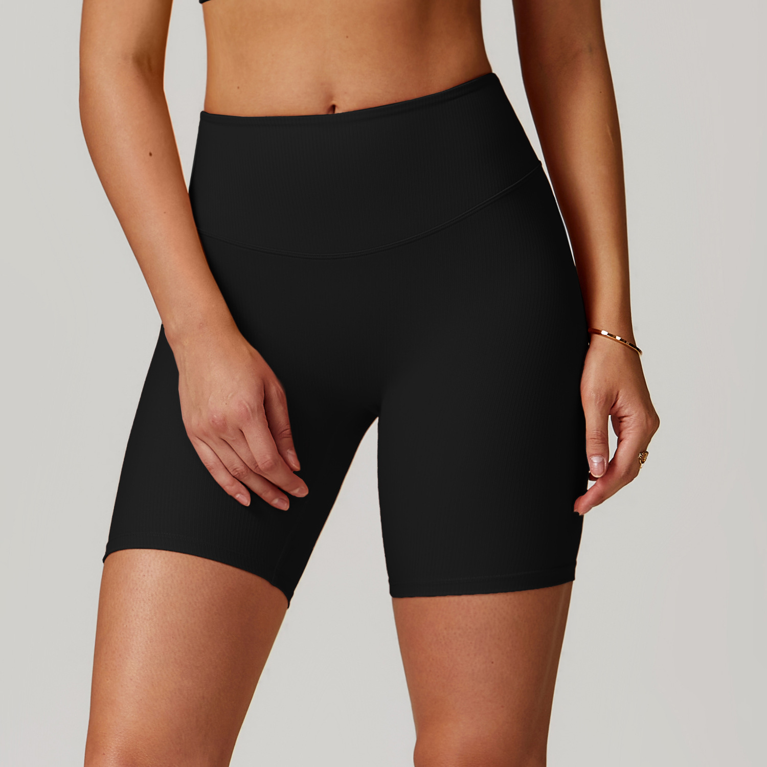 Curve Wasit Ribbed Yoga Shorts 