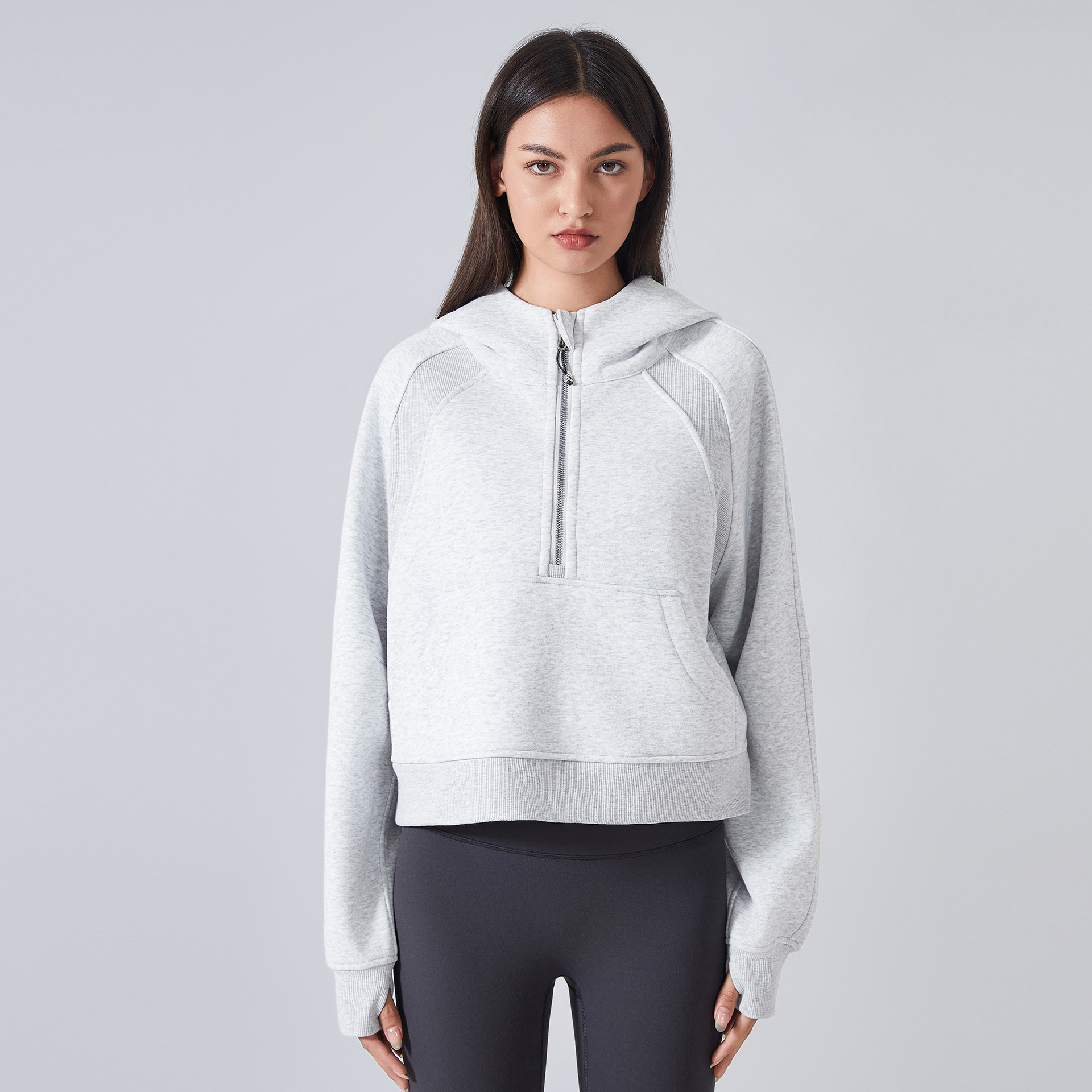 Brushed Zipper Soft  Air-layer Casual Sweatshirts DAW139