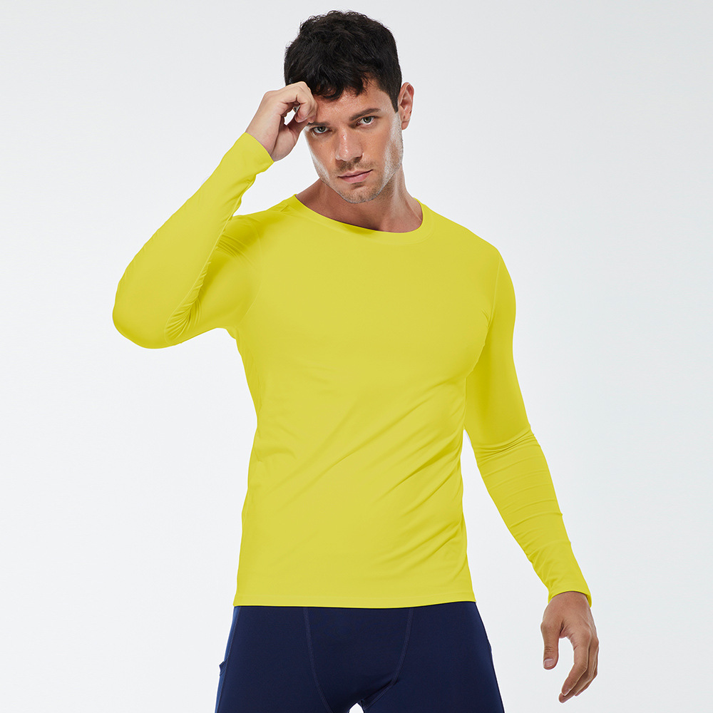 Men Solid Color Fitness Long Sleeve Shirt 4002