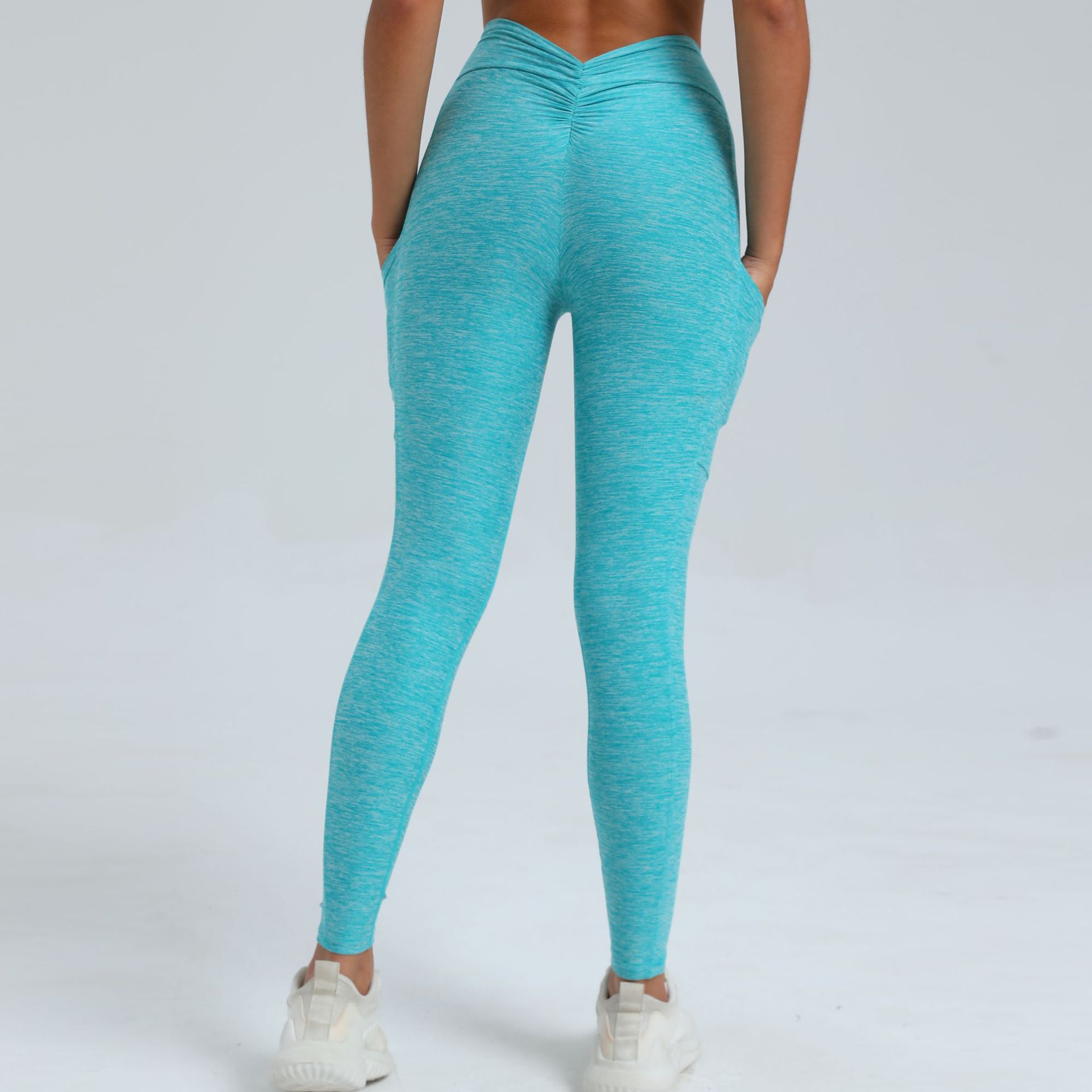 Tight Back V Waist With Pockets On Both Sides, Quick-Drying Yoga Pants  QS46442