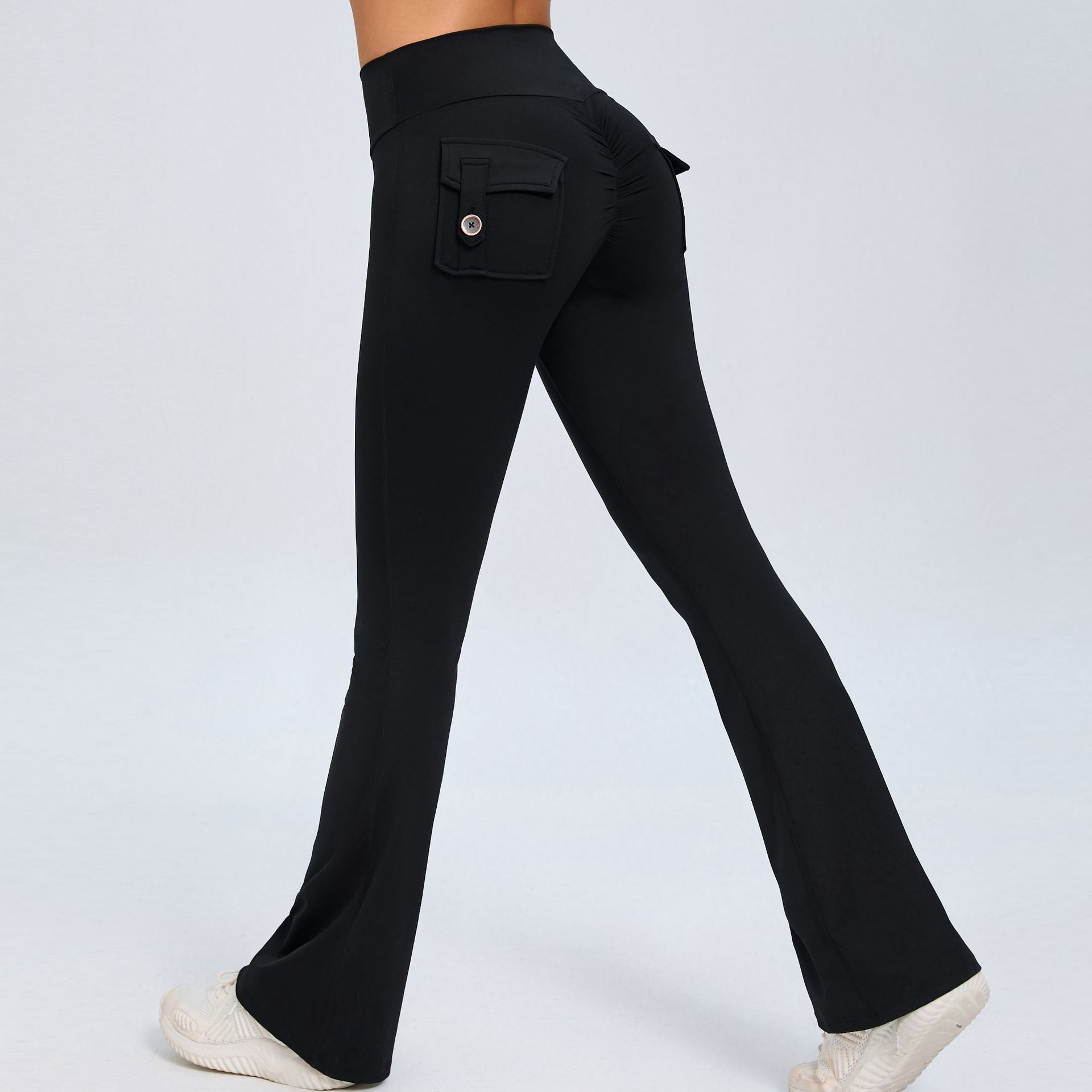 Button Peach Butt High-Waisted Quick-Drying Yoga Pants  QSS0031