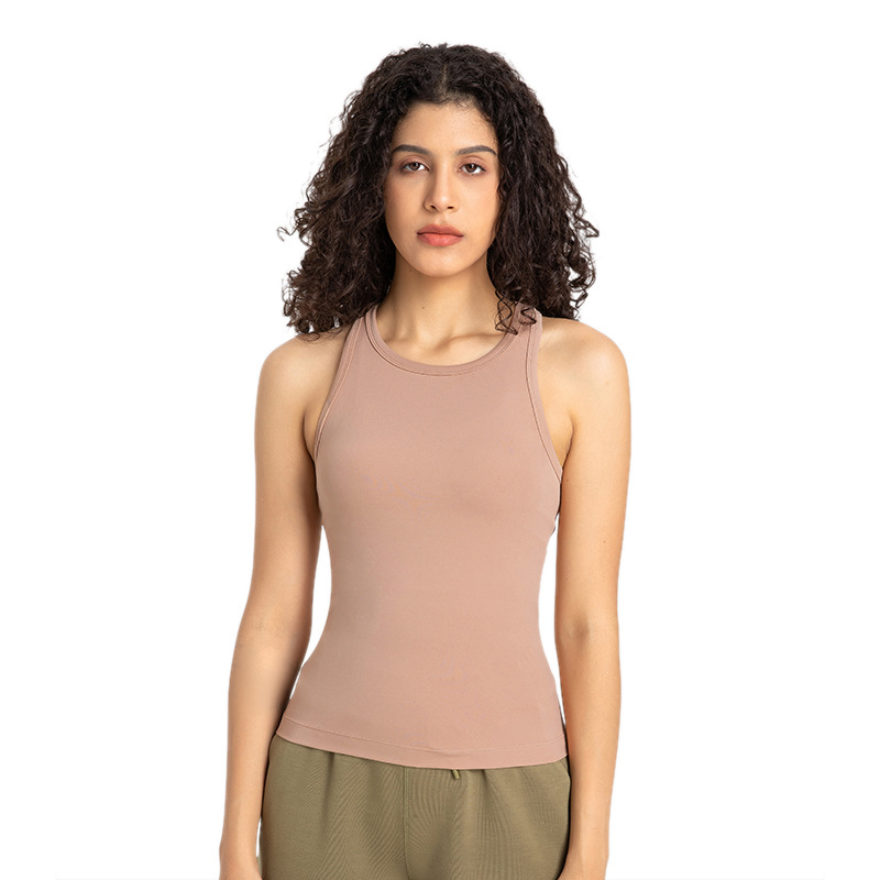 Nude Sleeveless Sexy Yoga Tank Top DT343