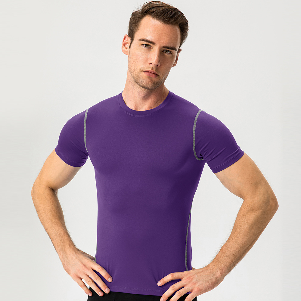 Men Tight Fitting Training And Fitness T Shirt 1003