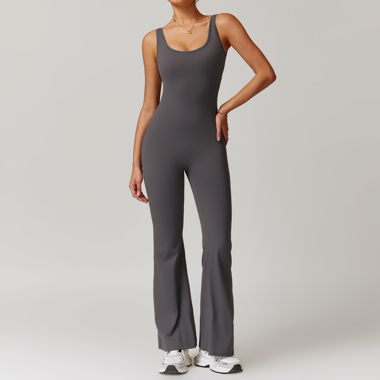 Scrunch Soft Fabric Jumpsuit With Pockects