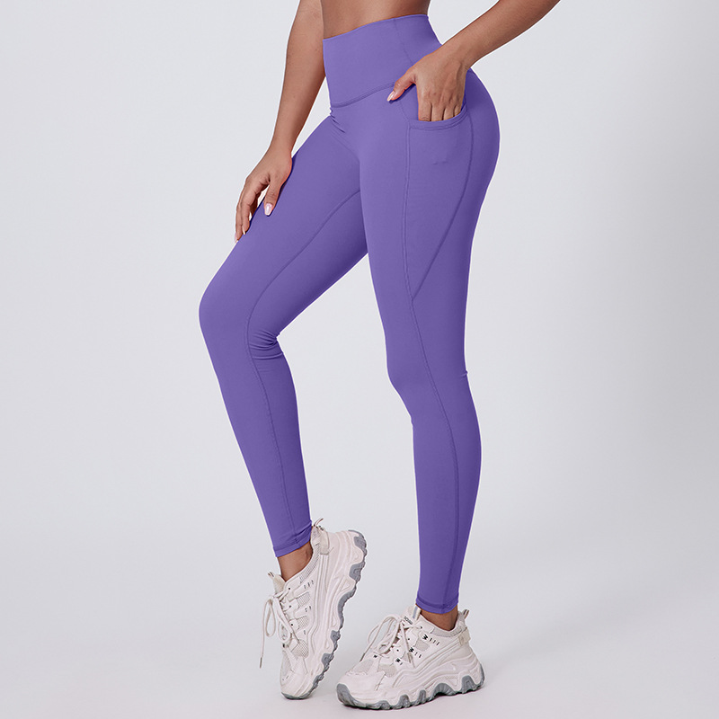 With Pockets Coloful Women's  High Waist Hip Lifting Leggings SKL-LQ5029