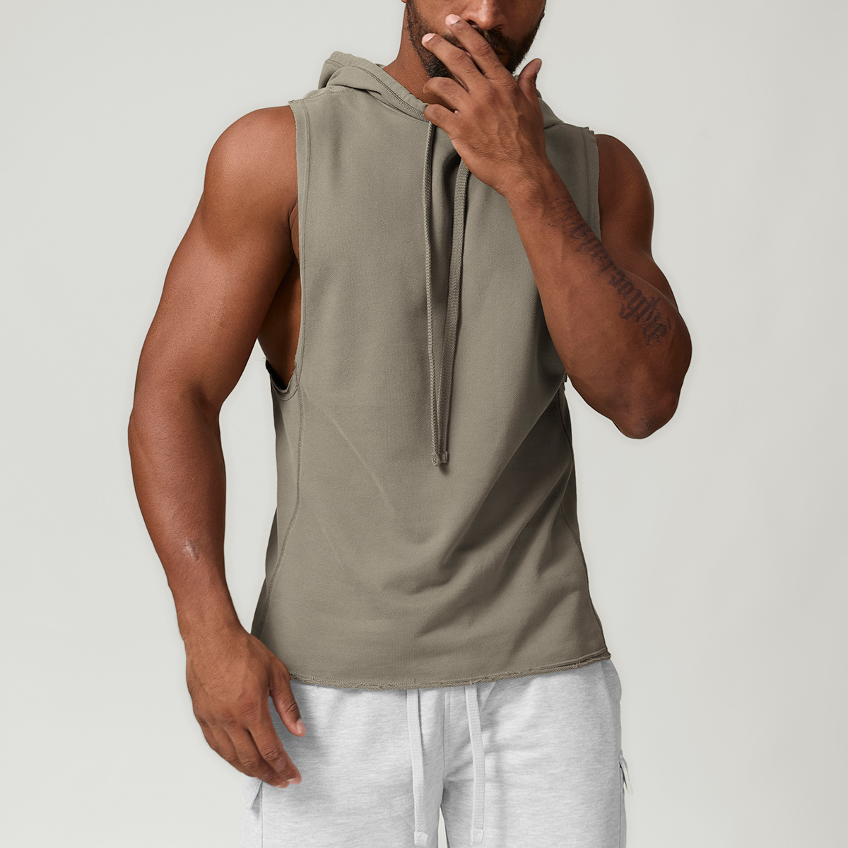 Men Gym Sports Tank Top With Hooded DWY1014