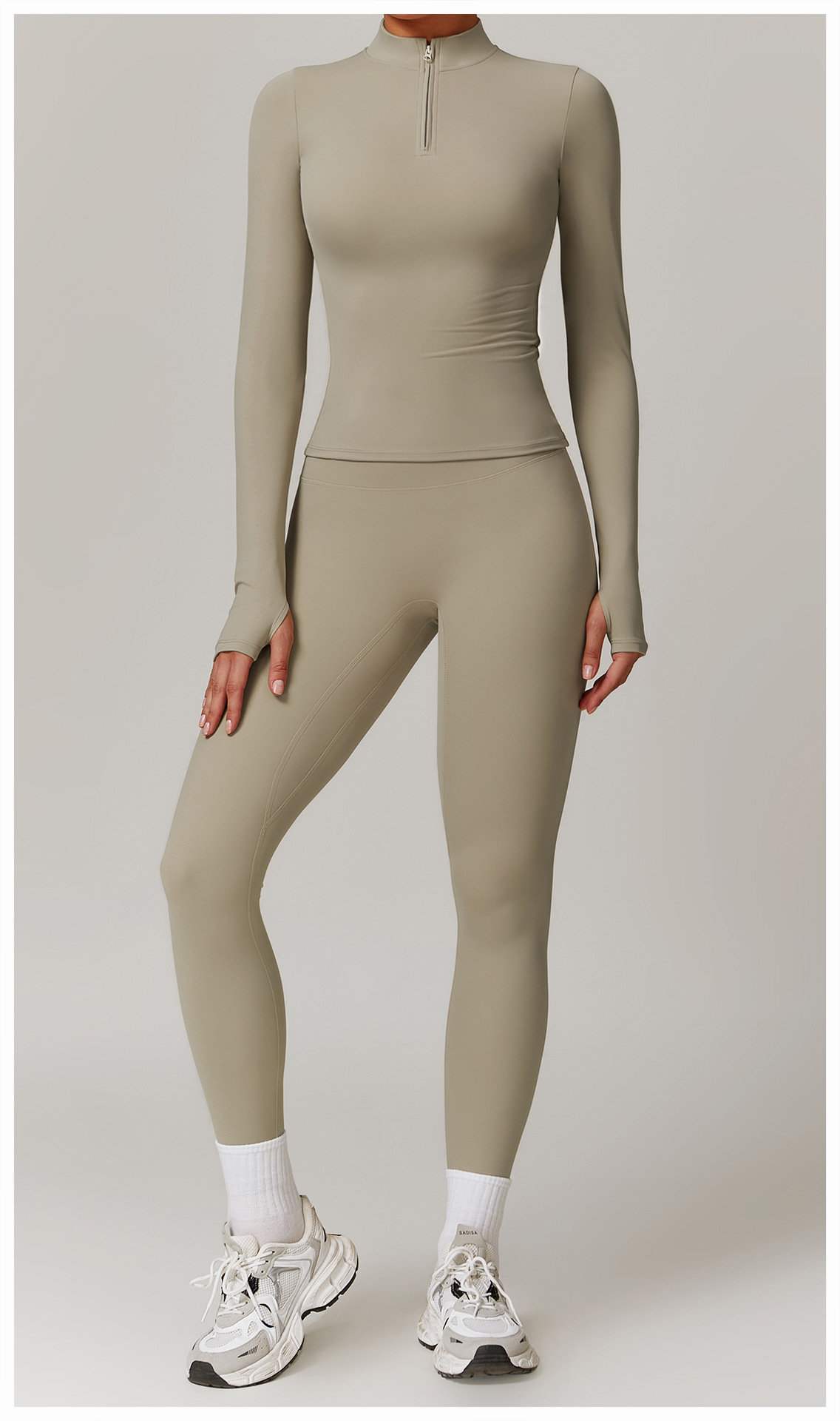 Soft Fabric Half Zip Yoga Sets 8961