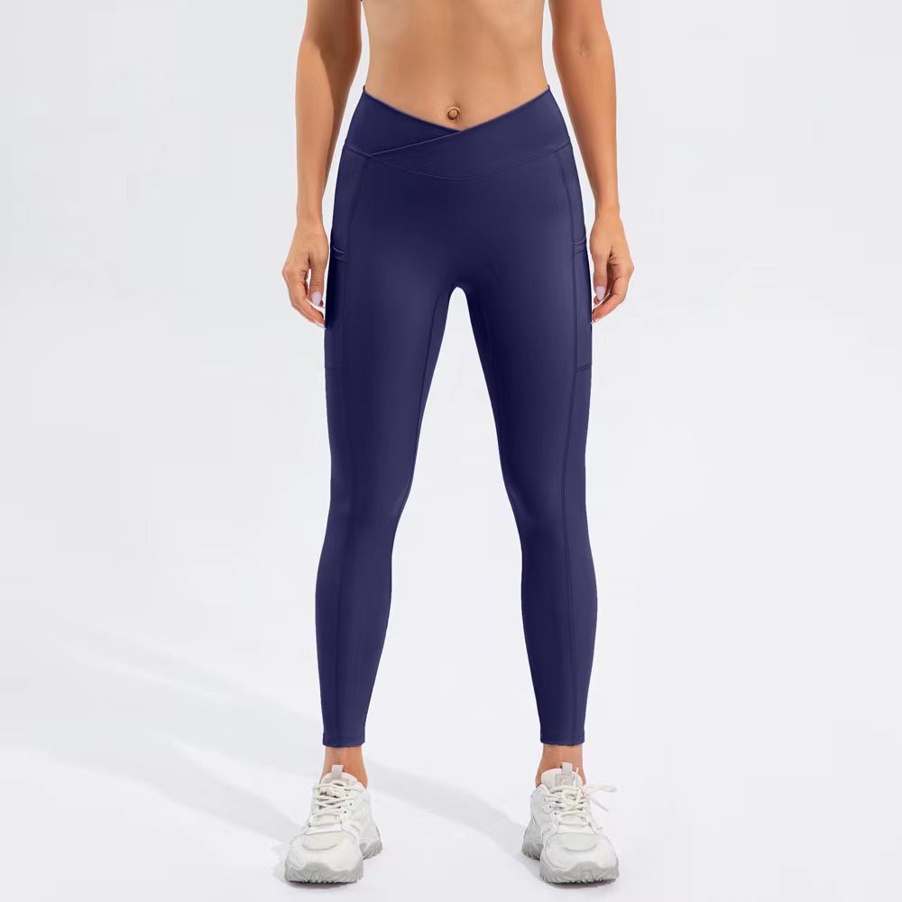 Nude V-waist Hip Lift Soft Material Yoga Leggings KW203