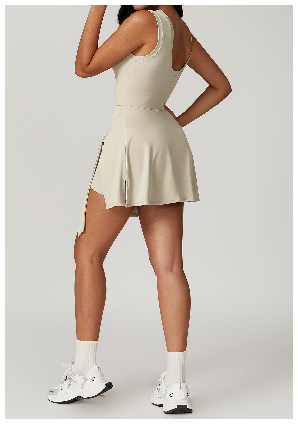 Soft Fabric Mock Two Pieces Tennis Dress 8793