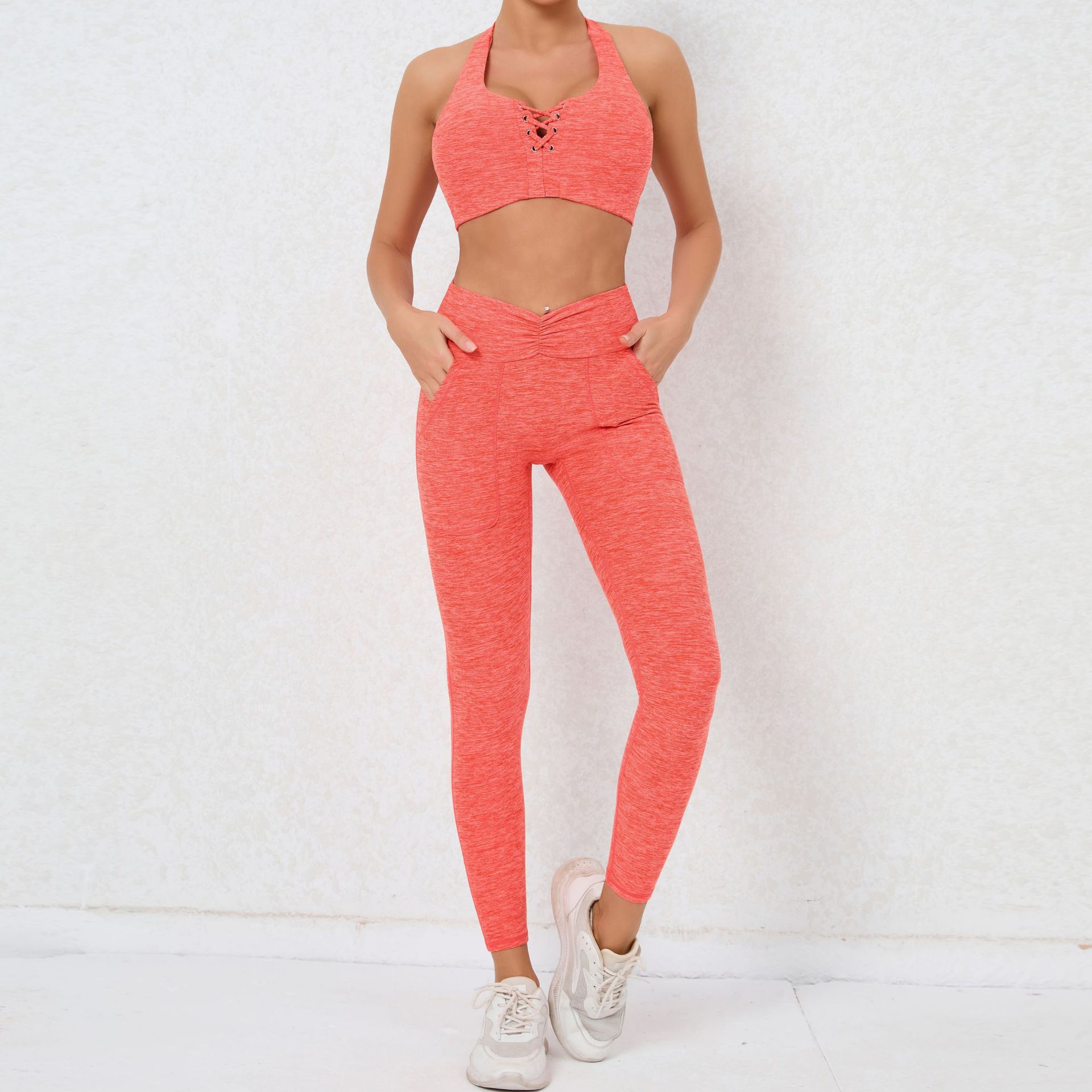 Tight-fitting Brushed Quick-drying Fitness Jumpsuit  QS59931+46030