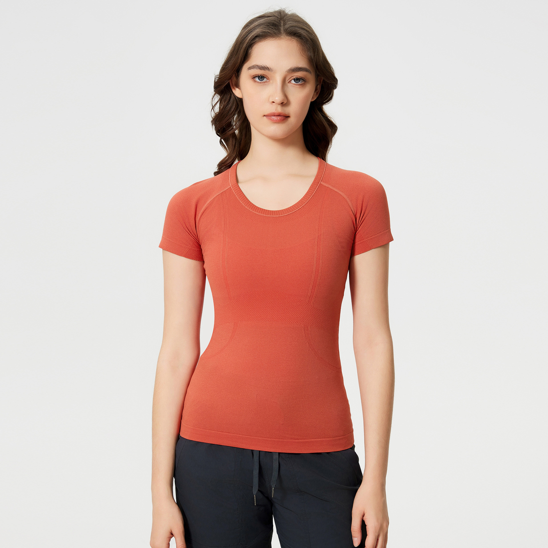 Breathable Quick Dry Solid Color Yoga T-shirts S2067