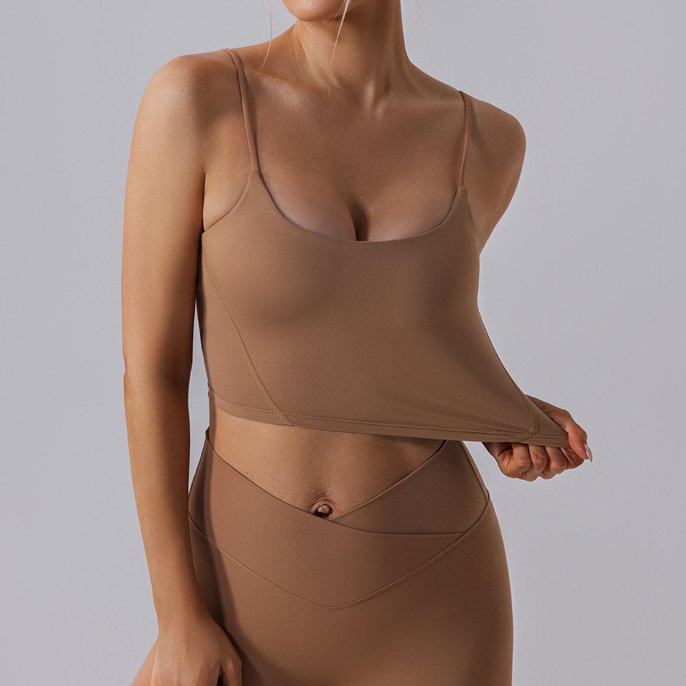 Nude Solid Color Soft Material Yoga Bra YW528