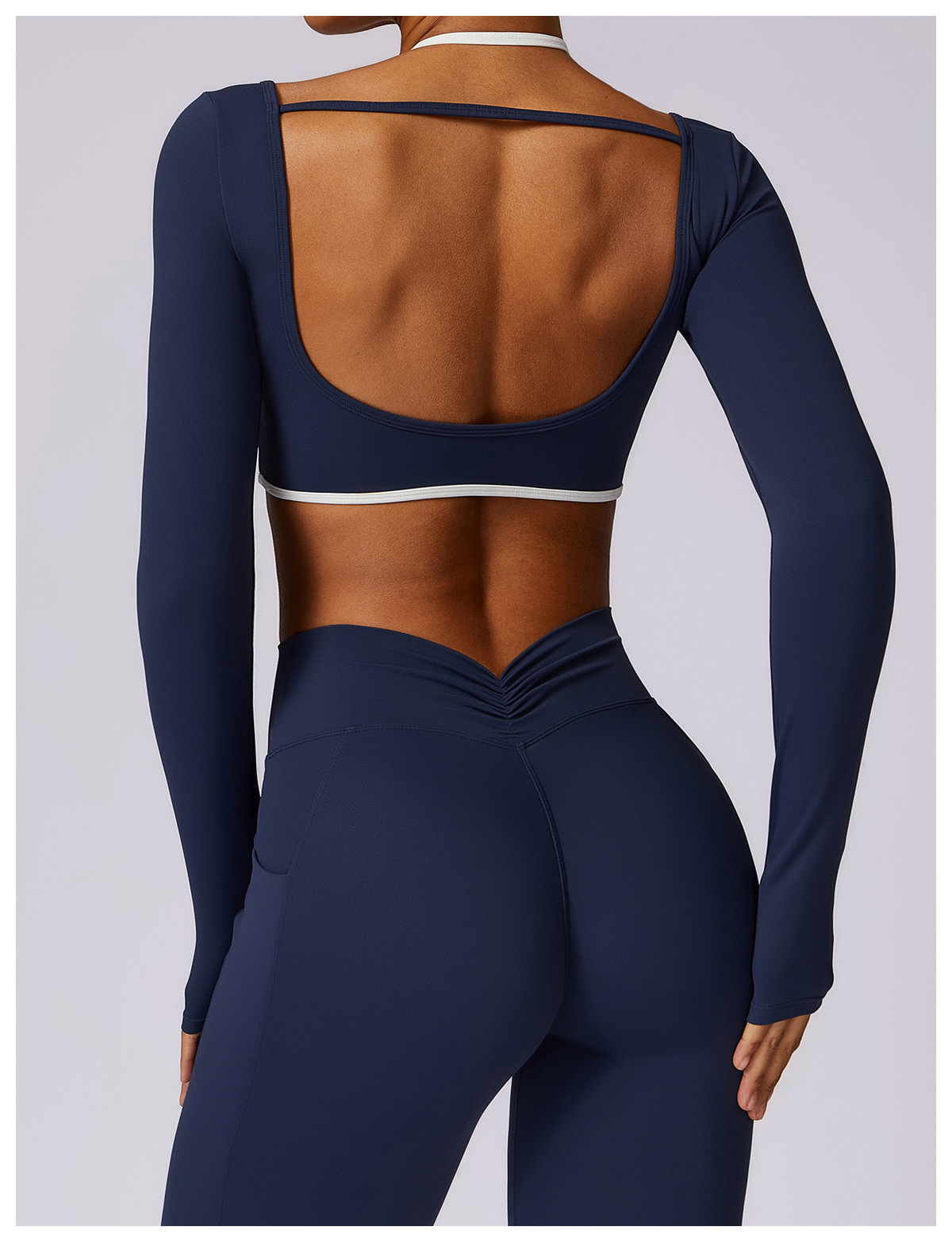 Long Sleeves Backless Yoga Top 8605