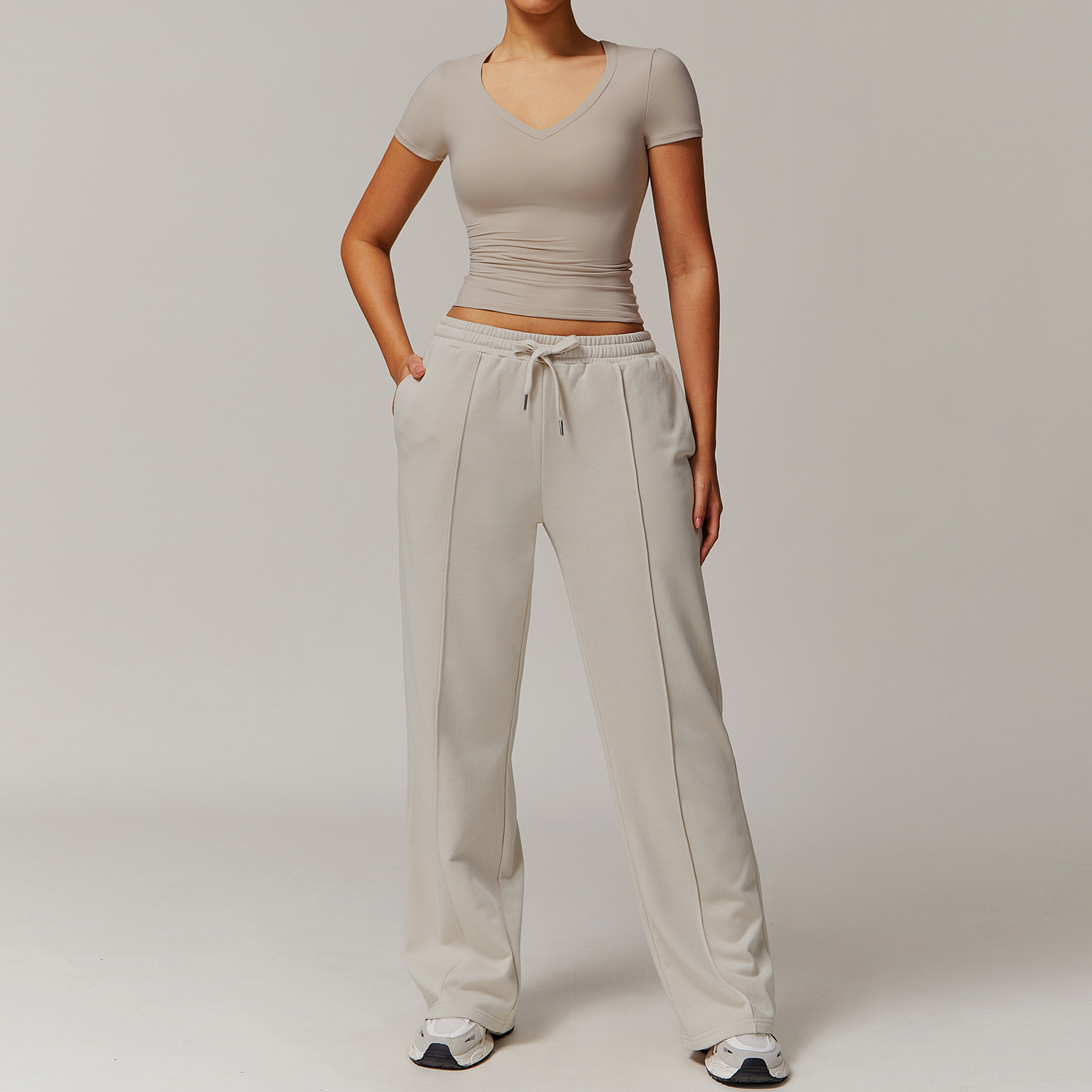 Soft Fabric Loose Pants Yoga Sets 4 Options 8694