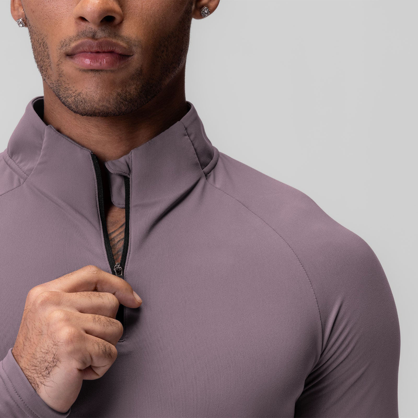 Men Gym Long Sleeve Shirt With Half Zipper FYCX316