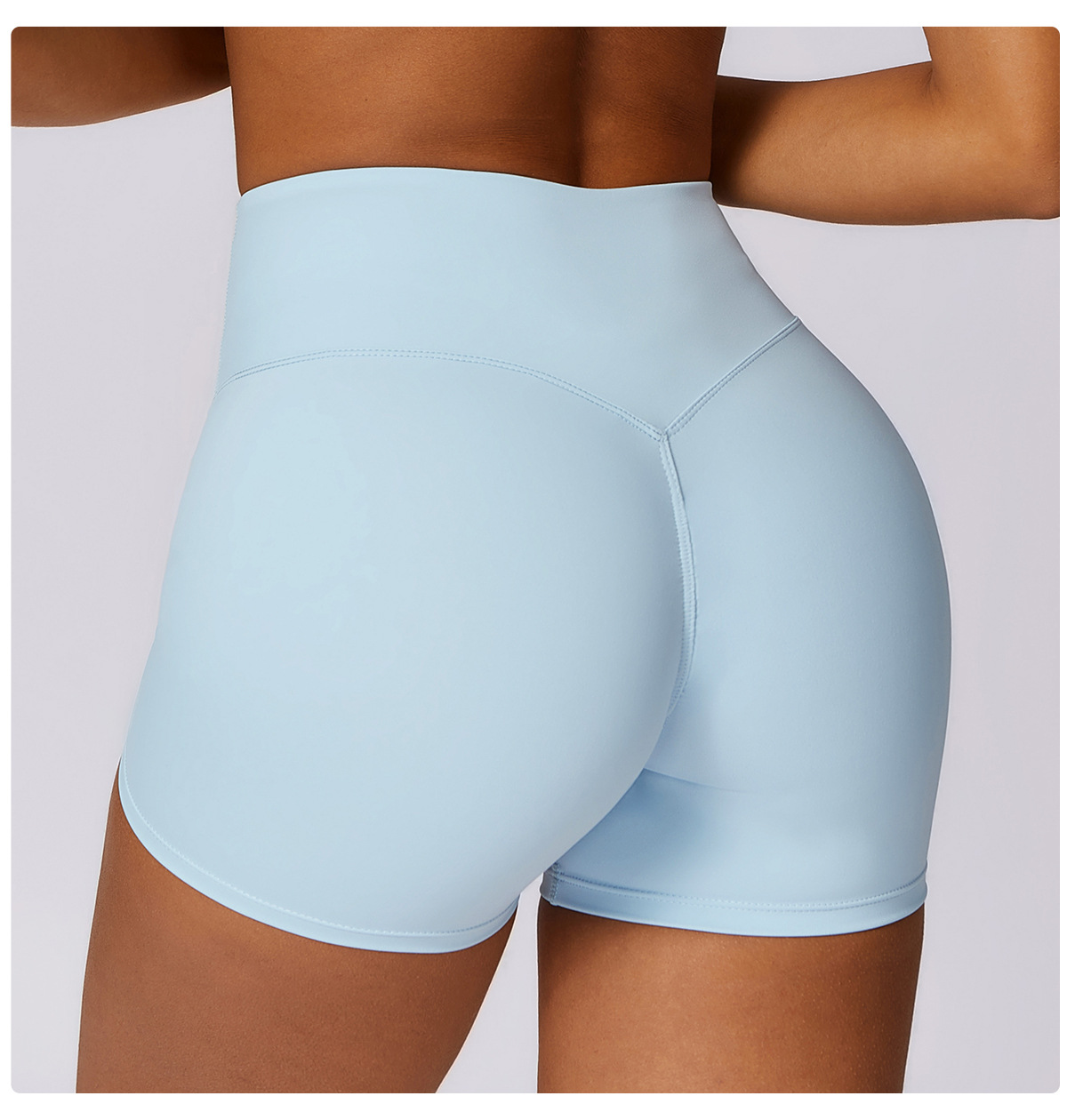 Soft Fabric High Waist Scrunch Yoga Shorts 8047