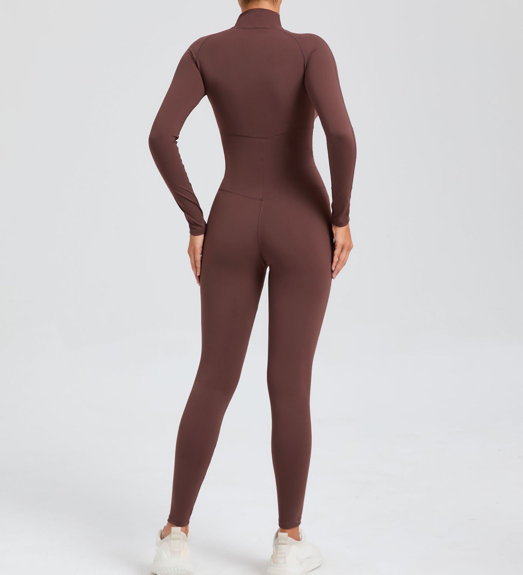 Zipper Long-Sleeved High-Intensity Fitness Sports Jumpsuit  QS10041