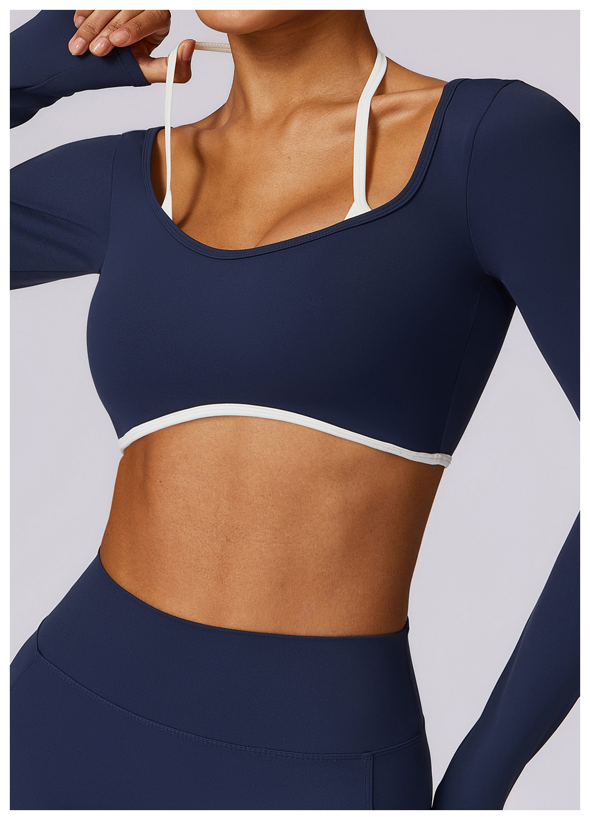 Long Sleeves Backless Yoga Top 8605