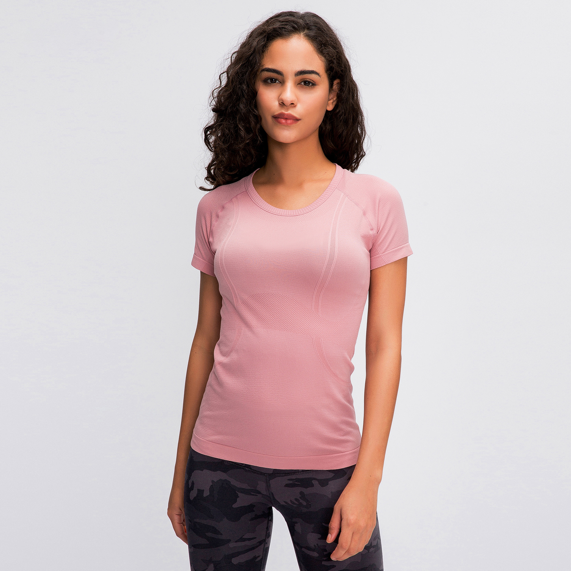 Breathable Quick Dry Solid Color Yoga T-shirts S2067