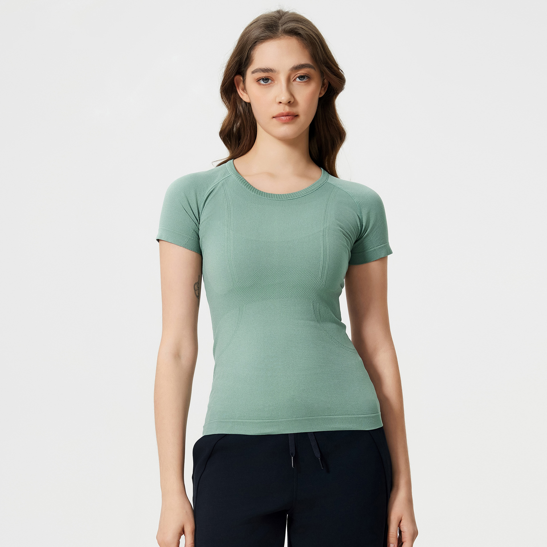 Breathable Quick Dry Solid Color Yoga T-shirts S2067