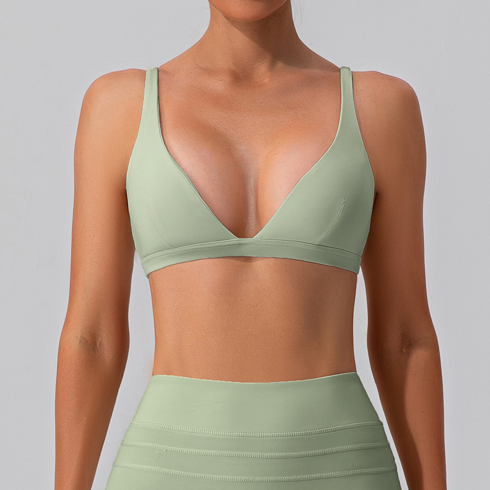 Nude Solid Color Soft Material Yoga Bra YW440